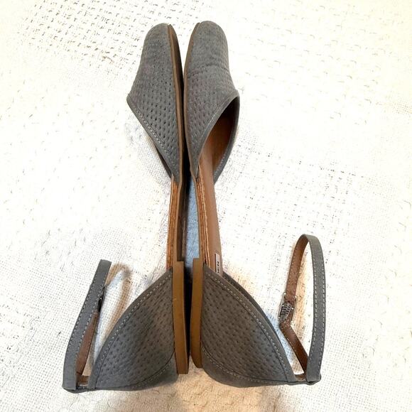 Steve Madden Maia 10 textured fabric ankle strap round toe flats 3075 - Picture 9 of 10